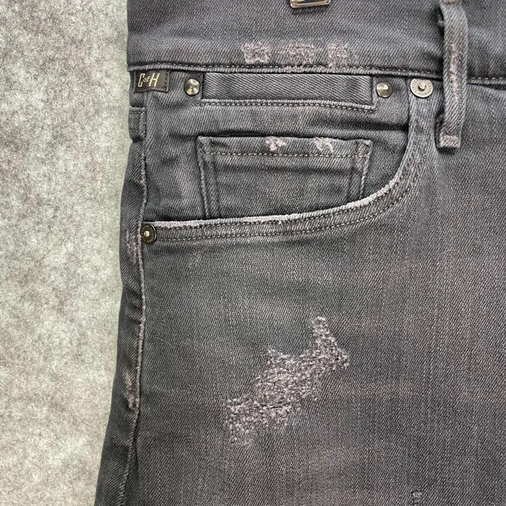 Citizens Of Humanity Women’s Black Denim Mini Skirt Size 26 Distressed Frayed - Picture 4 of 16